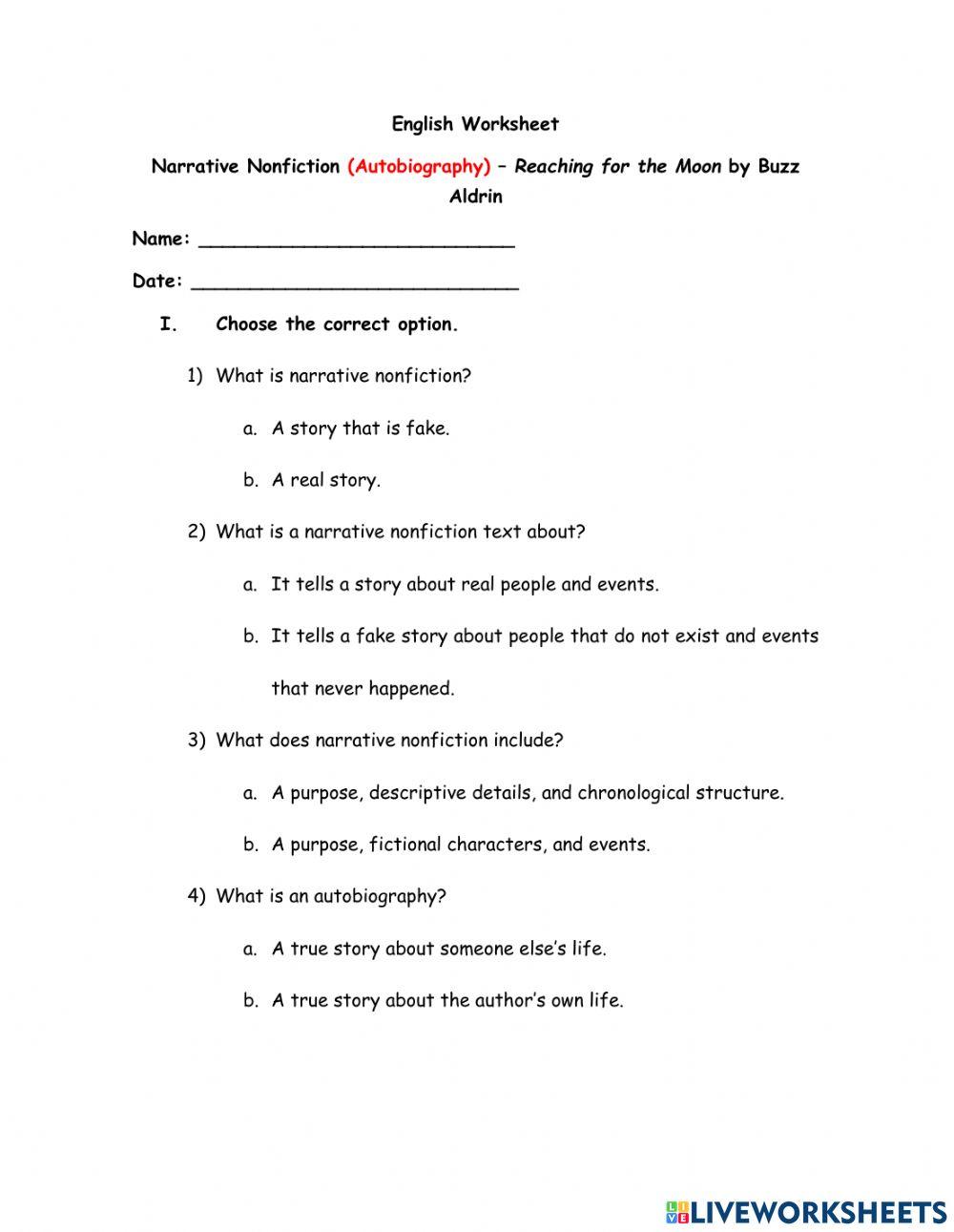 Narrative nonfiction autobiography