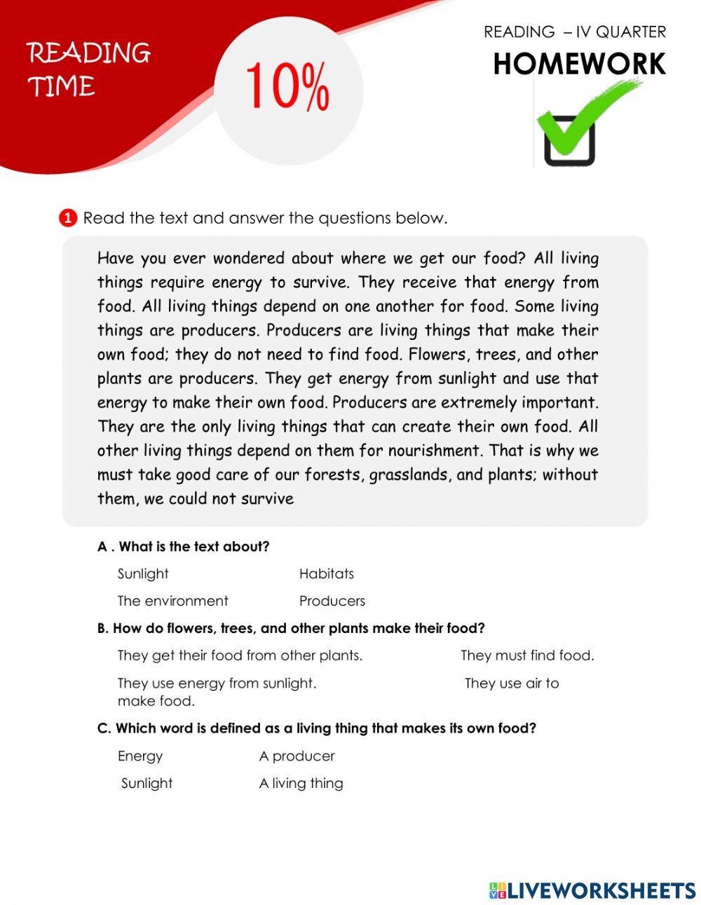 Reading comprehension