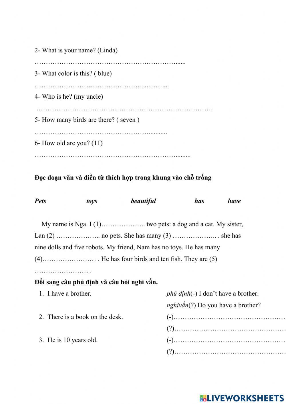 Unit 16 do you have any pets?