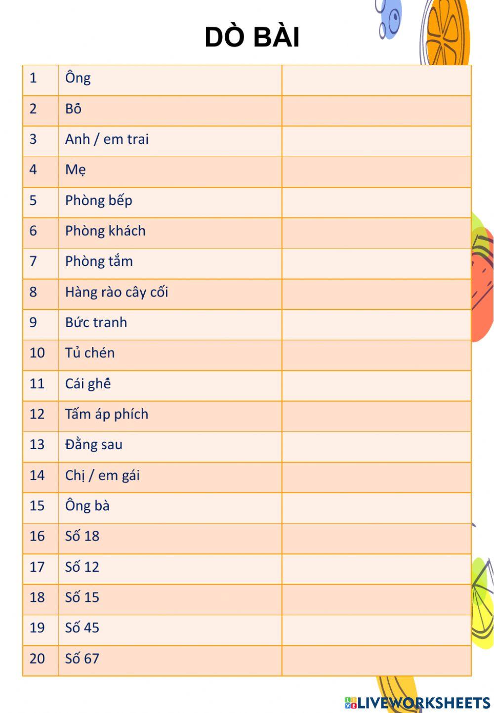 Dò bài ngày 9-5