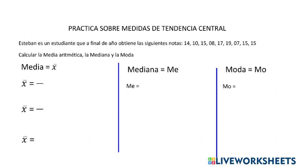 Medidas de tendencia central