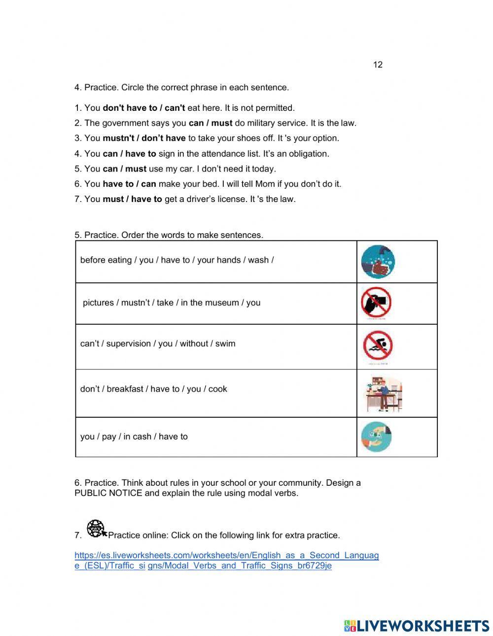 Public signs and modal verbs