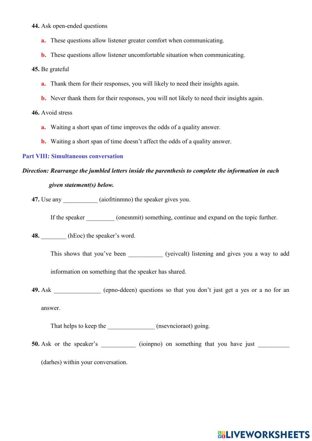 HR Intermediate E-learning class (PRE-TEST)