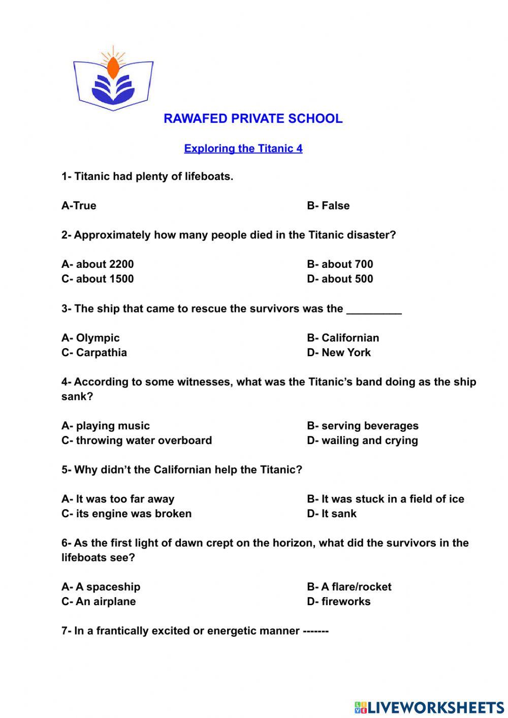 Exploring the Titanic 4