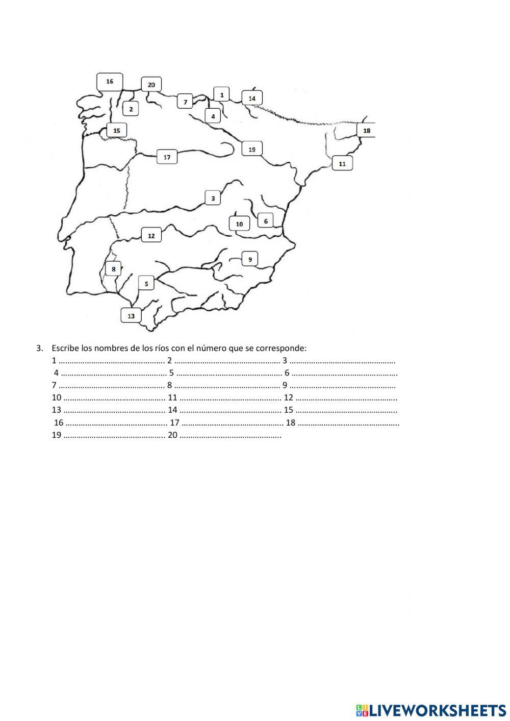 Relieve y ríos españoles