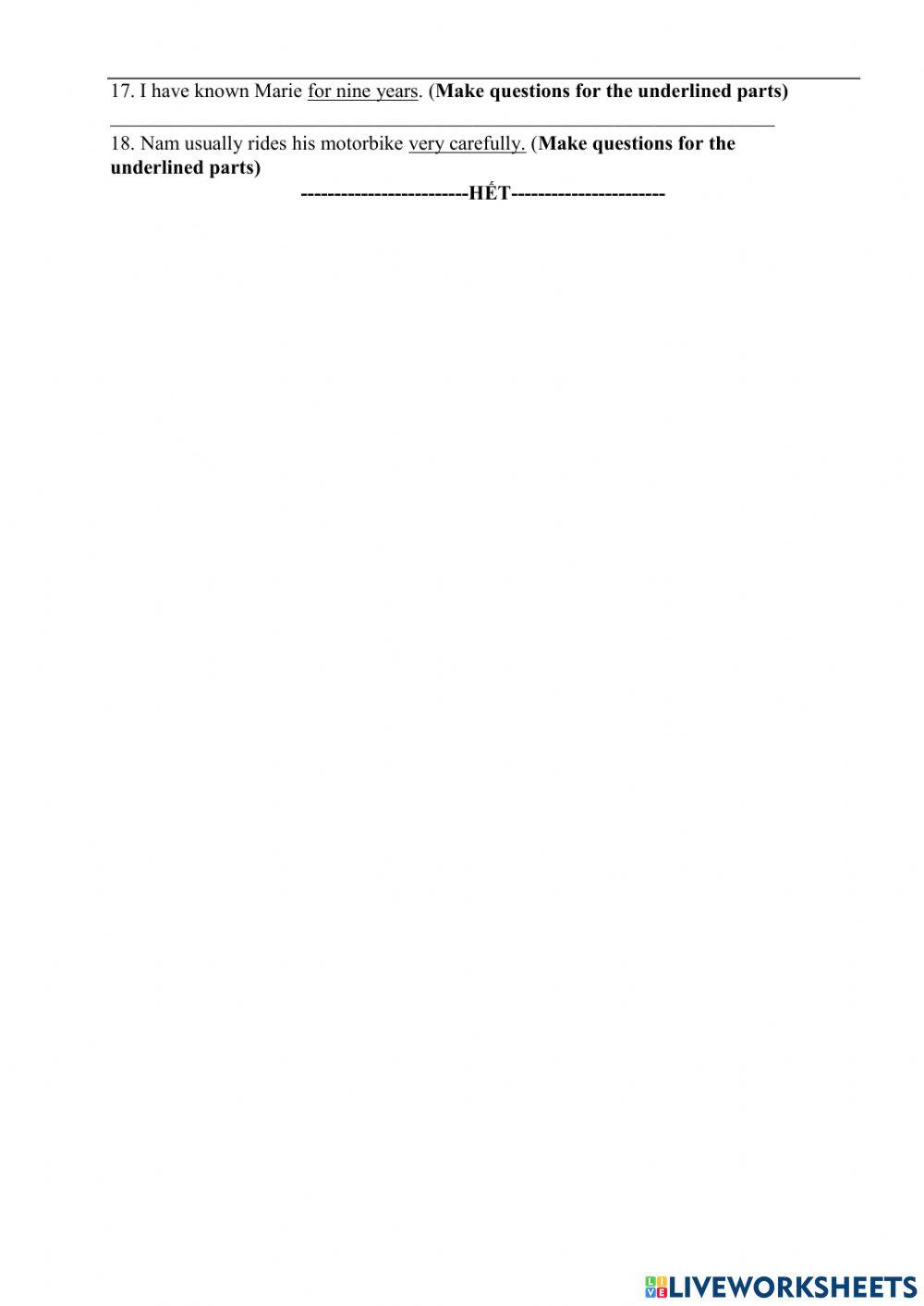 Đề cương Tiếng Anh HK2