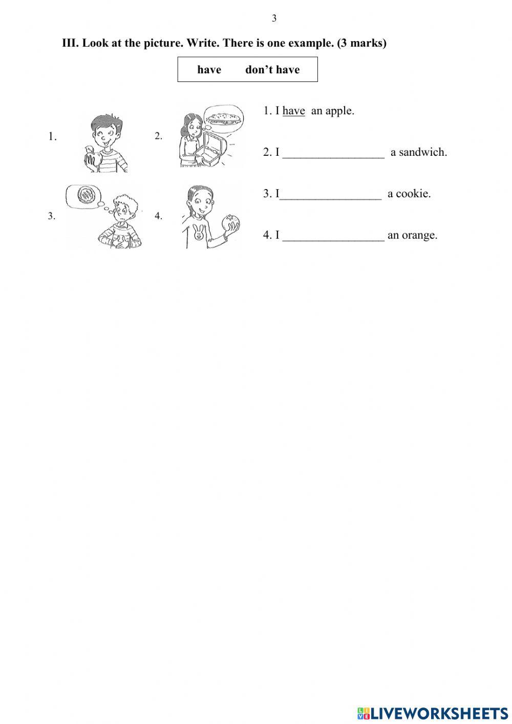 Test for Grade 2