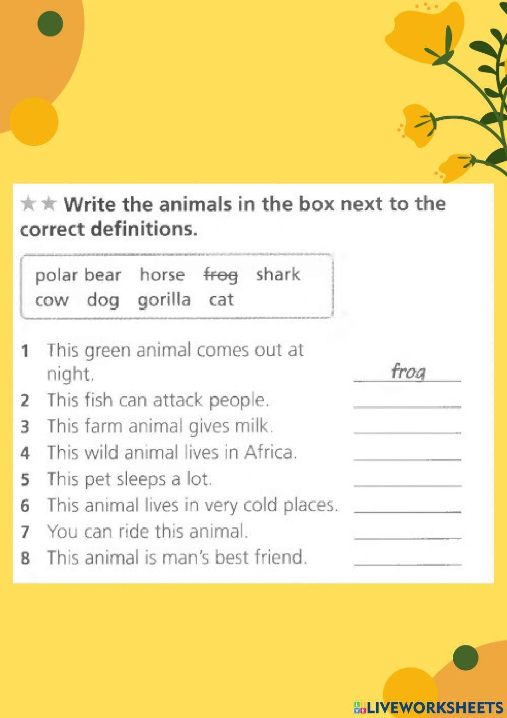 Description of animal