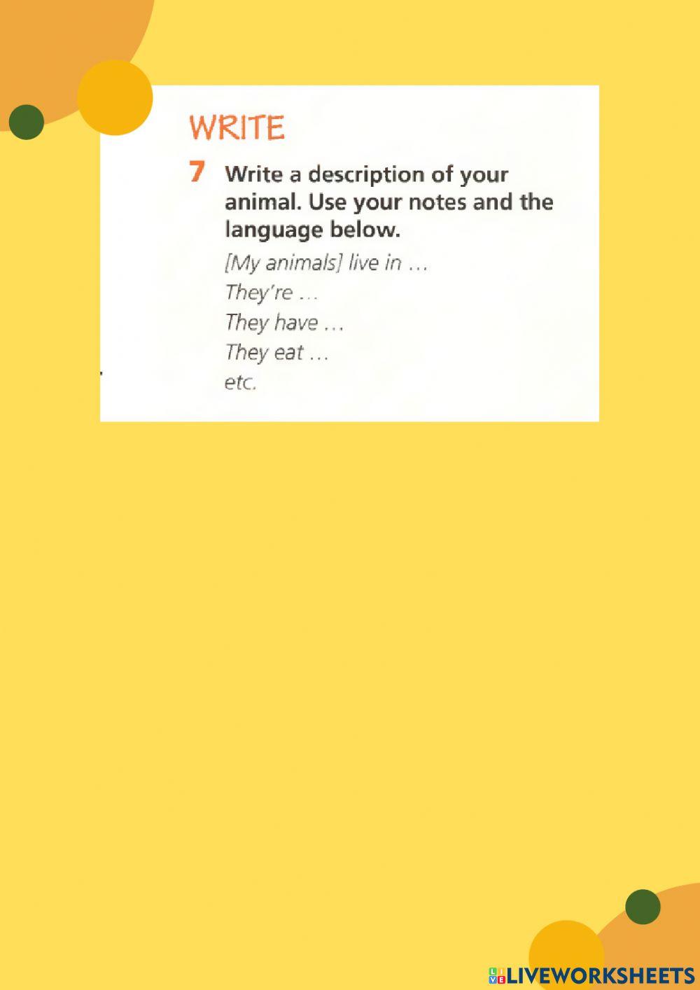 Description of animal