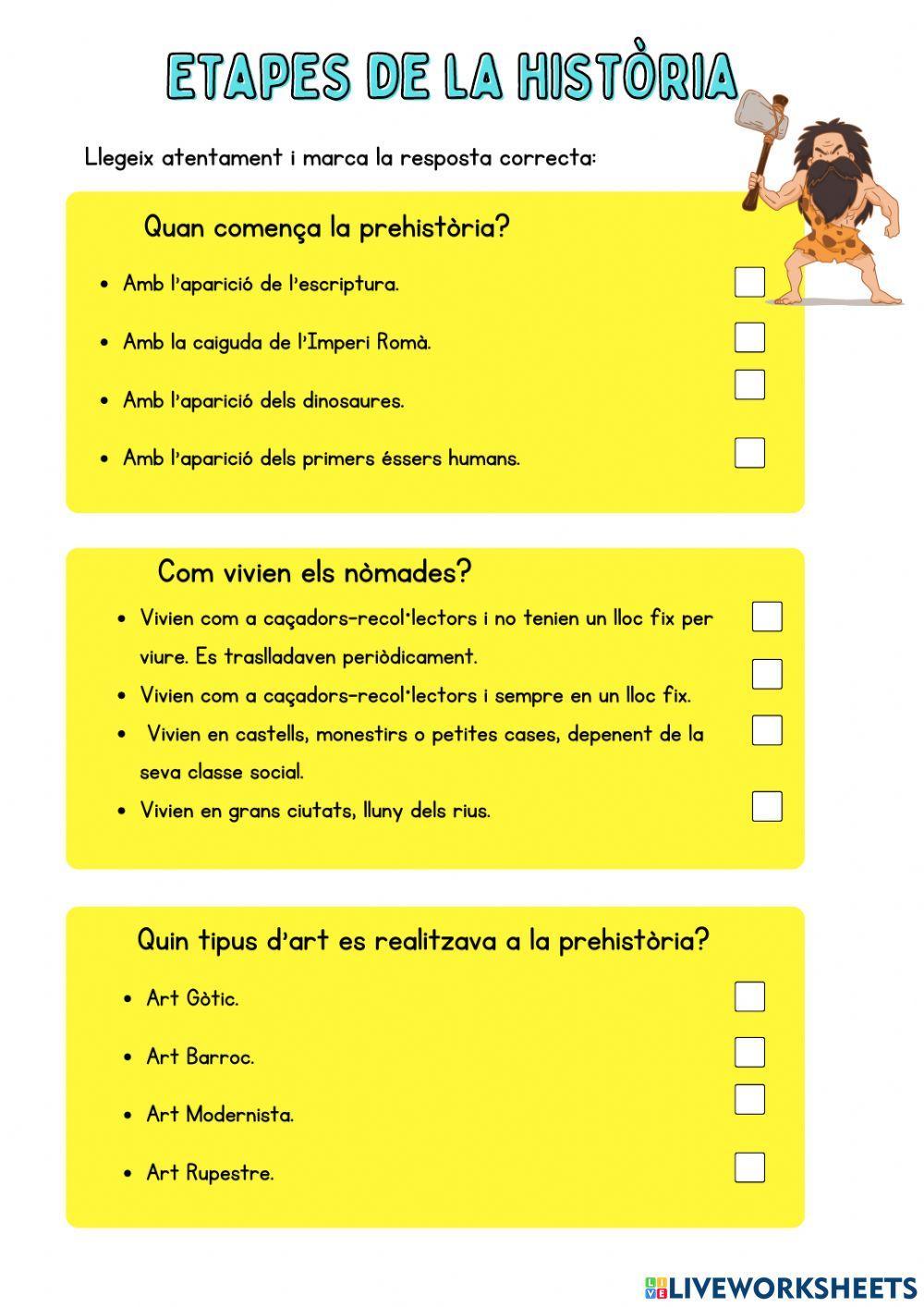 Etapes de la història