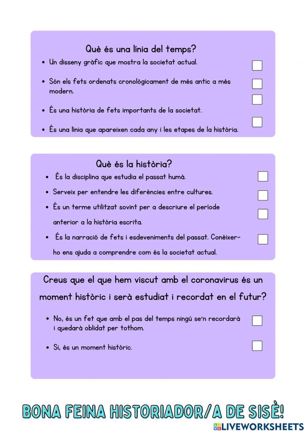 Etapes de la història