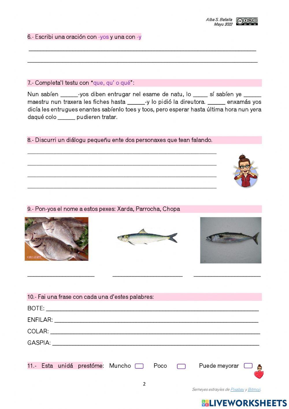 Evaluación Unidá 4 - Quintu Primaria - Asturianu