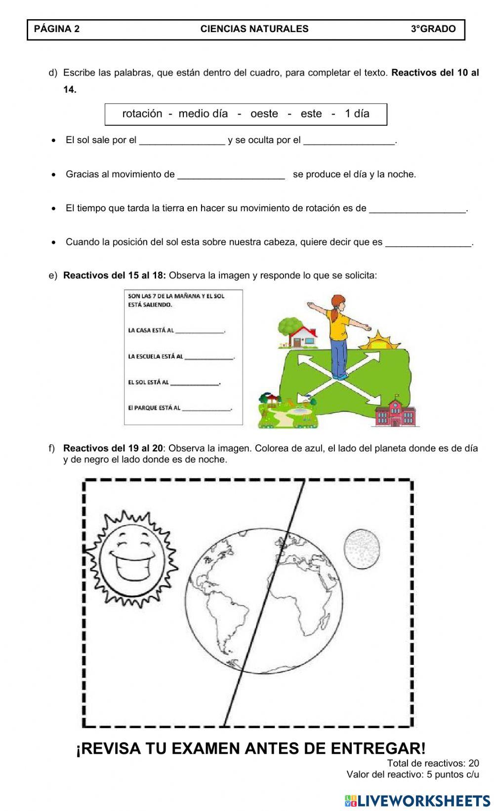 Evaluación ciencias