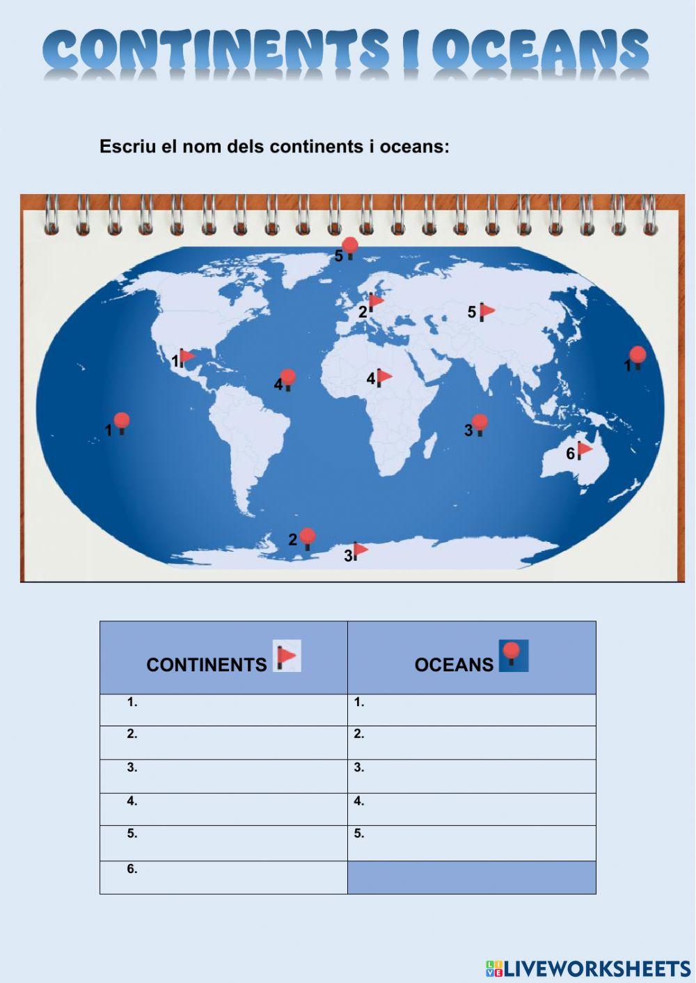 Continents i oceans Continents i oceans
