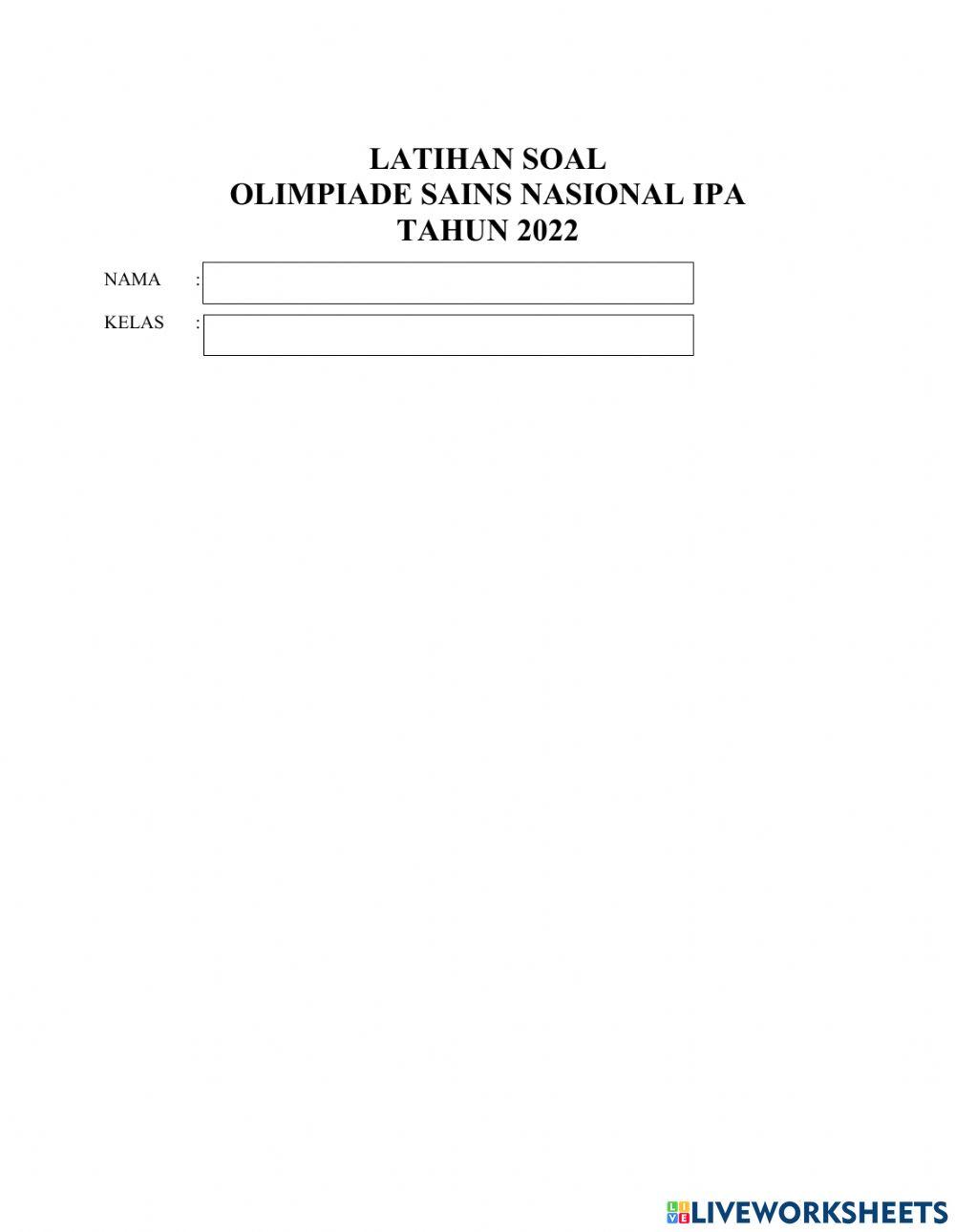 Latihan soalosn ipa