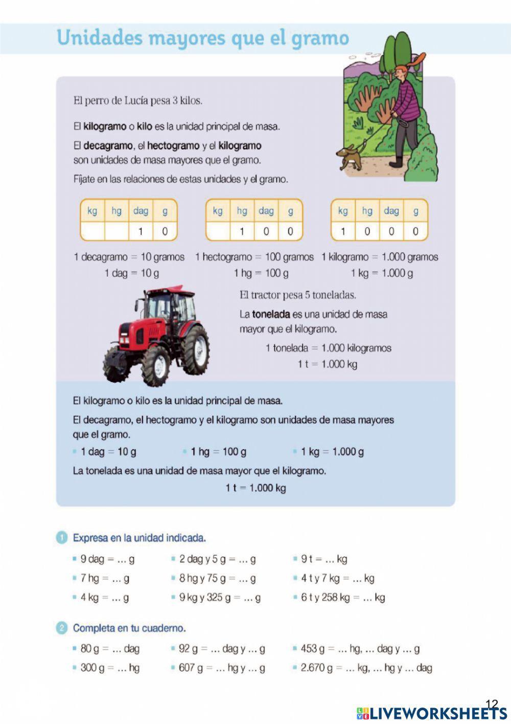 Unidades mayores gramo (P13)
