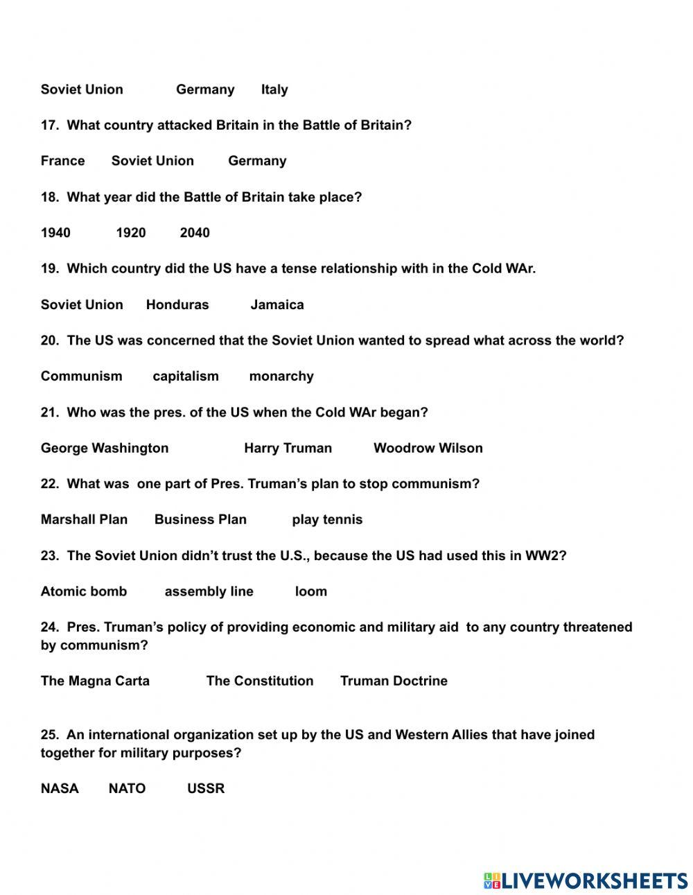 World History-Geography Study Guide 2