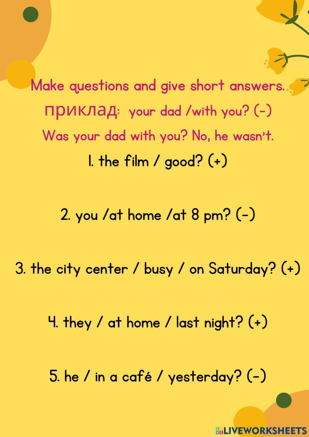 Places in town + was-were