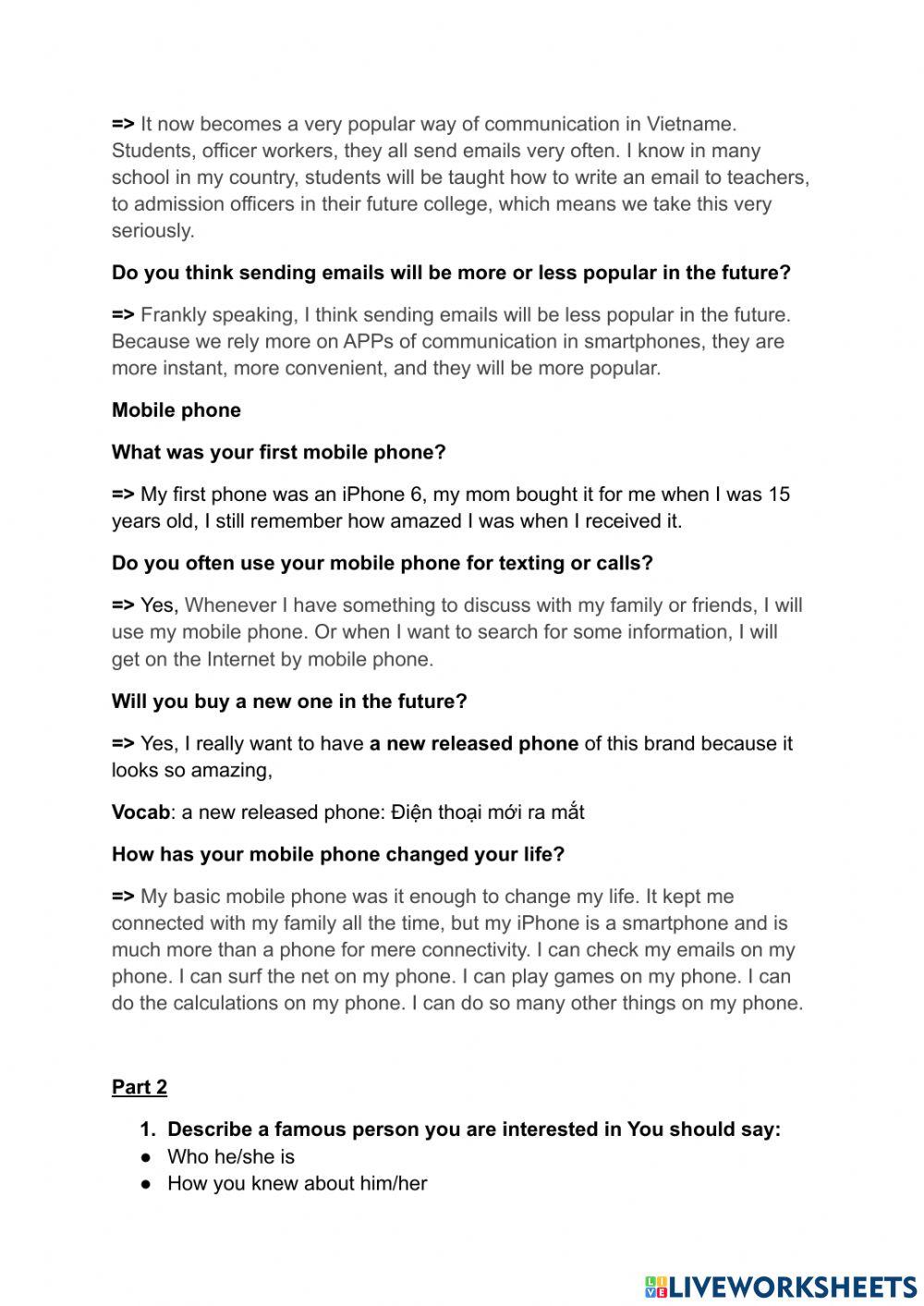 St 2- speaking part 1- Education