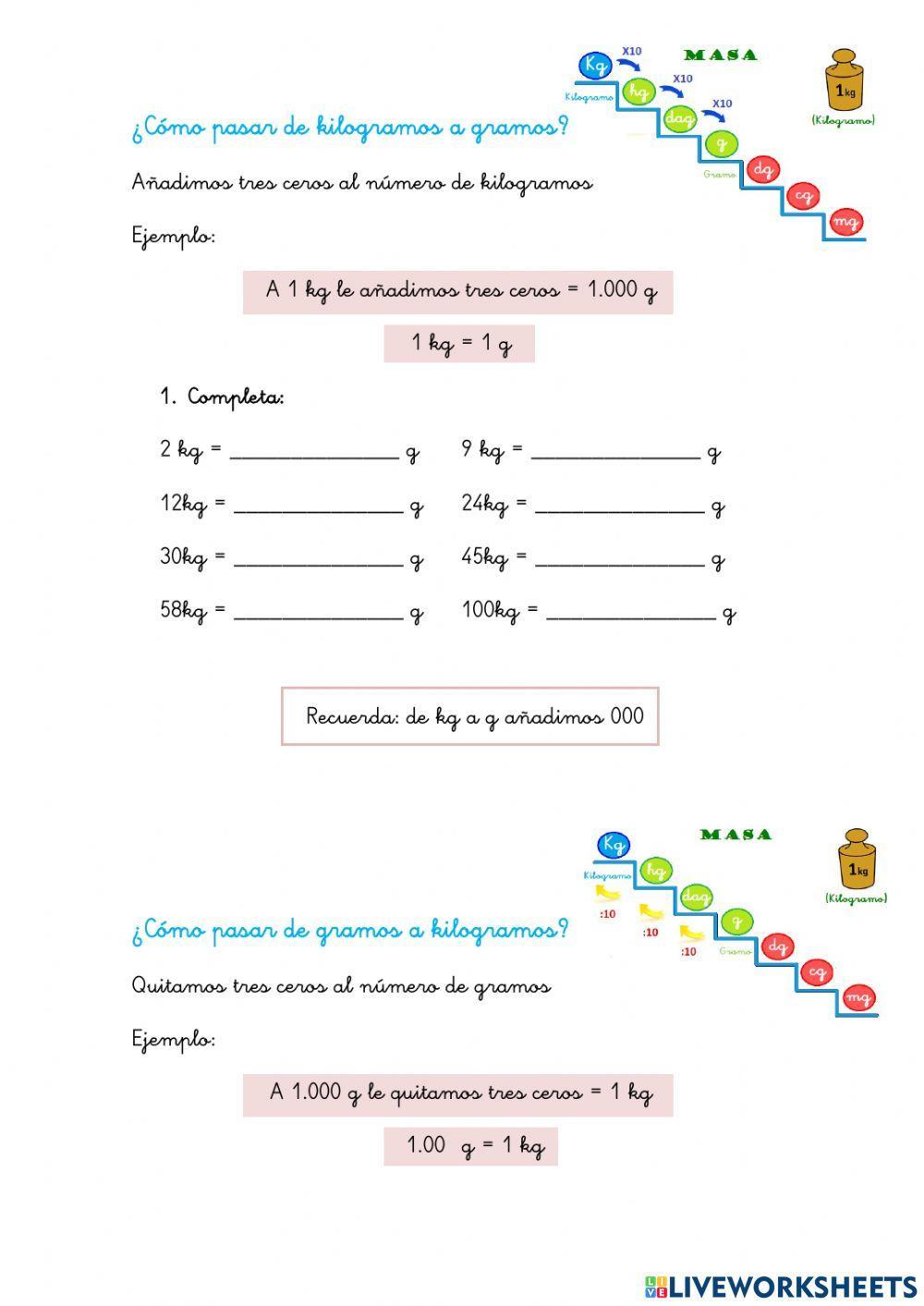 ¡Gramos y Kilogramos!