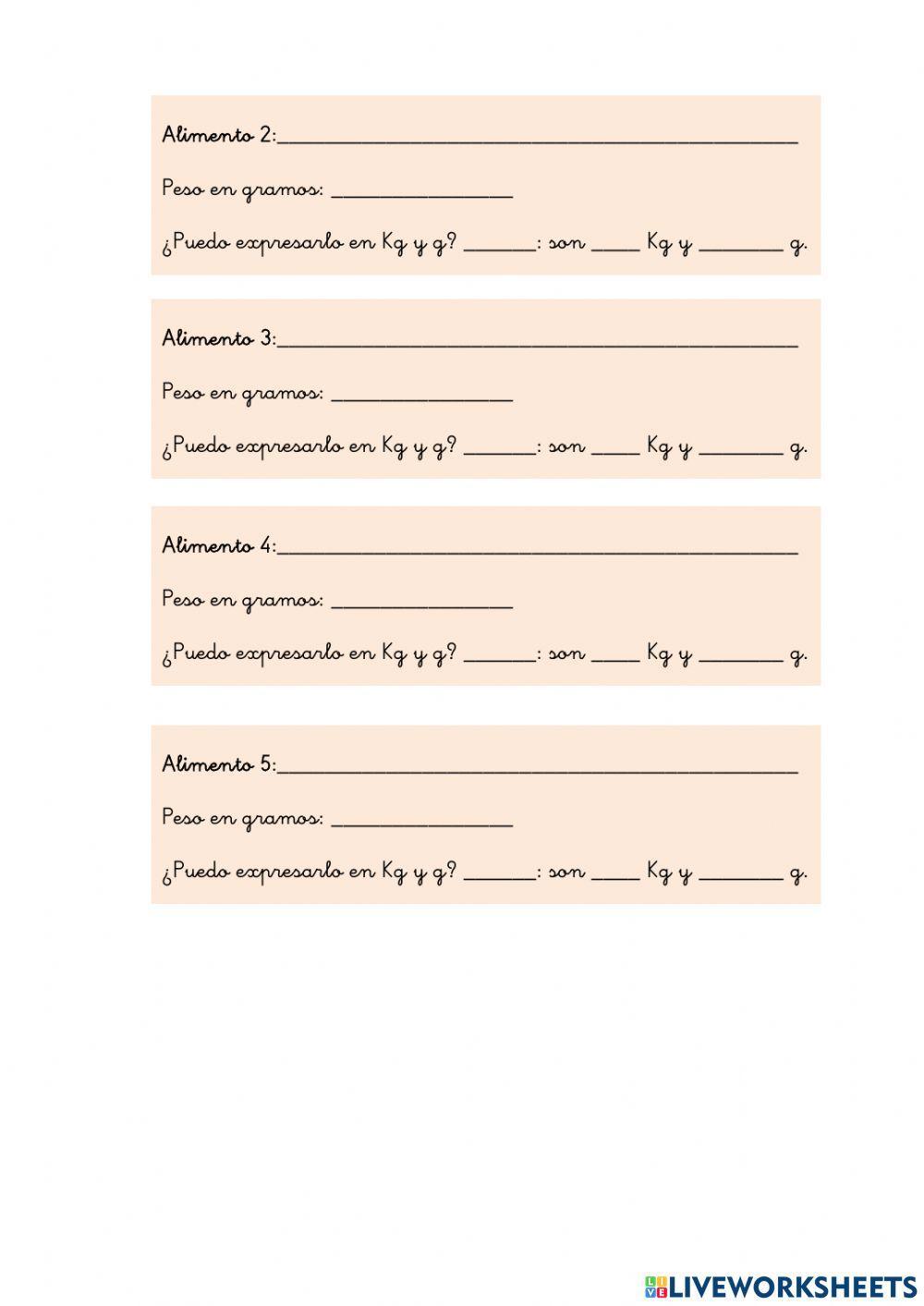 ¡Gramos y Kilogramos!