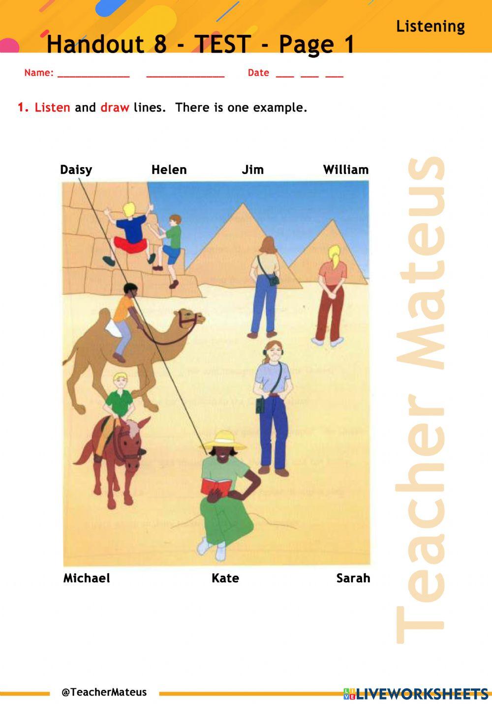 Handout 8 - TEST - Page 1 - Listening