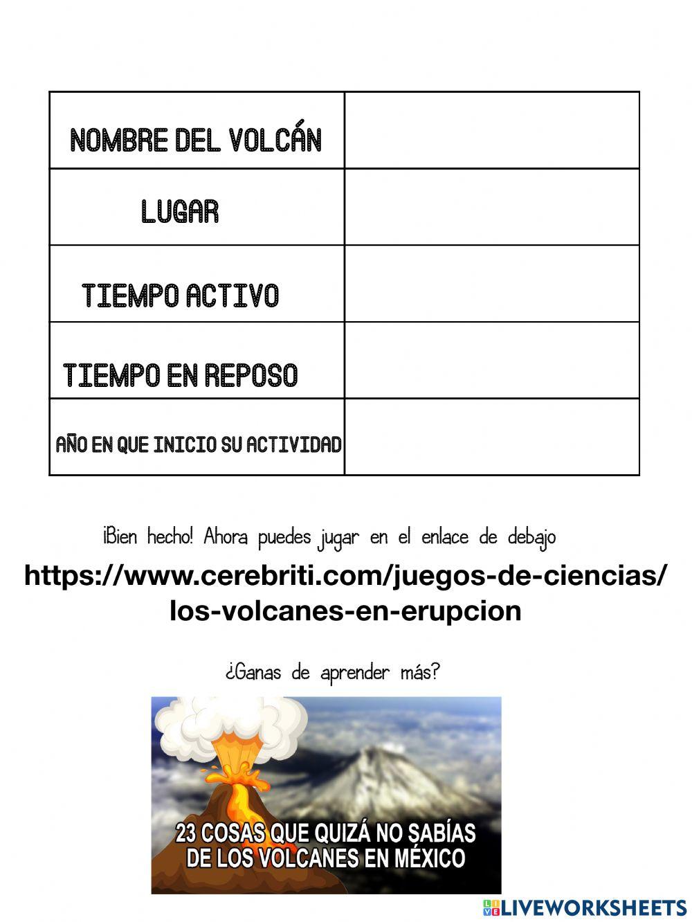 Los volcanes en Mejico