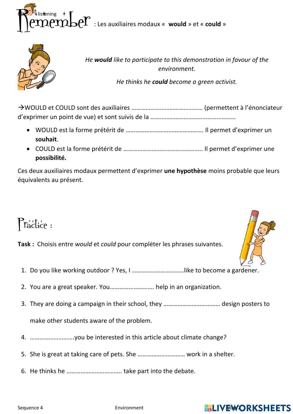 Oral comprehension Take a stand