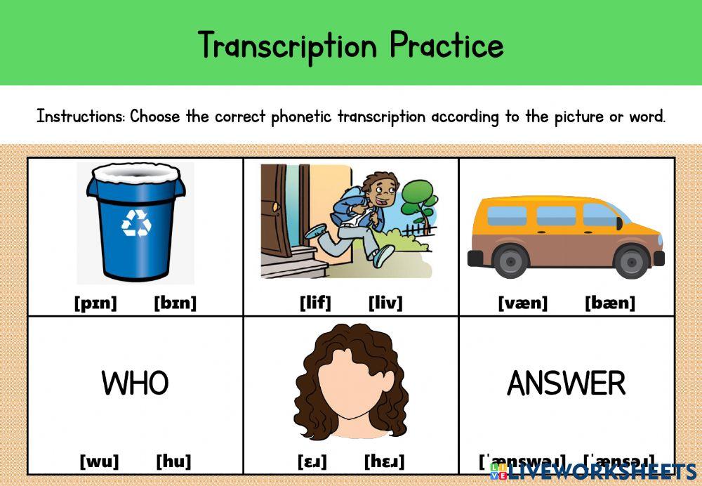 Transcription Practice