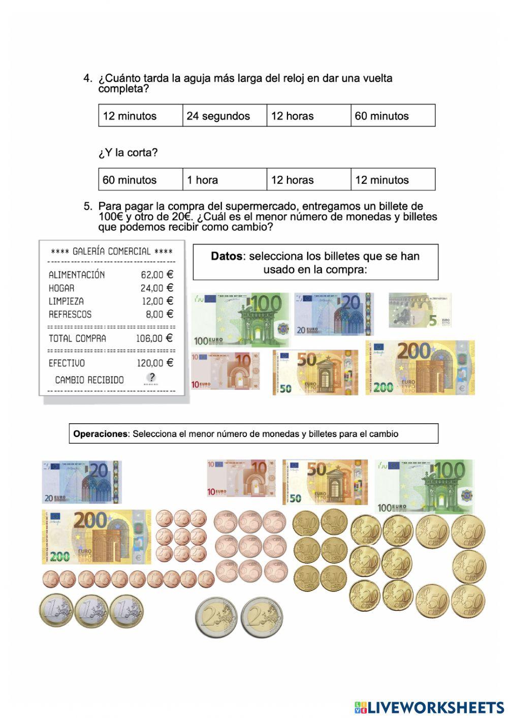 Matemáticas - Hora y Dinero