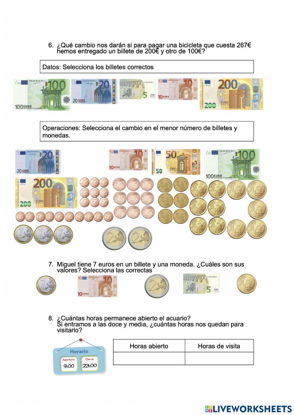 Matemáticas - Hora y Dinero