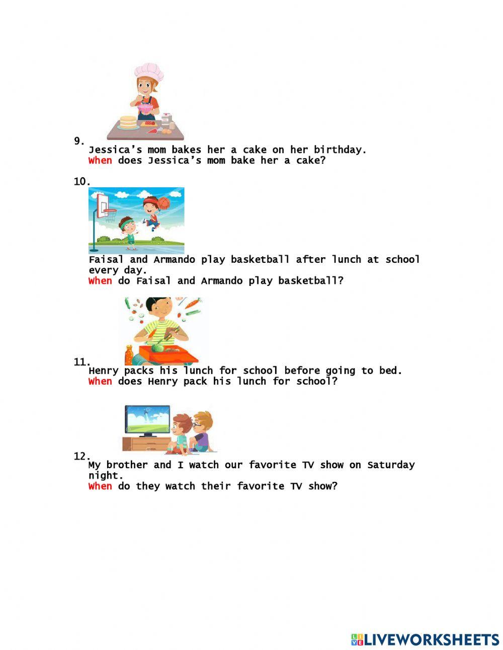 ANSWERING WHEN QUESTIONS 1