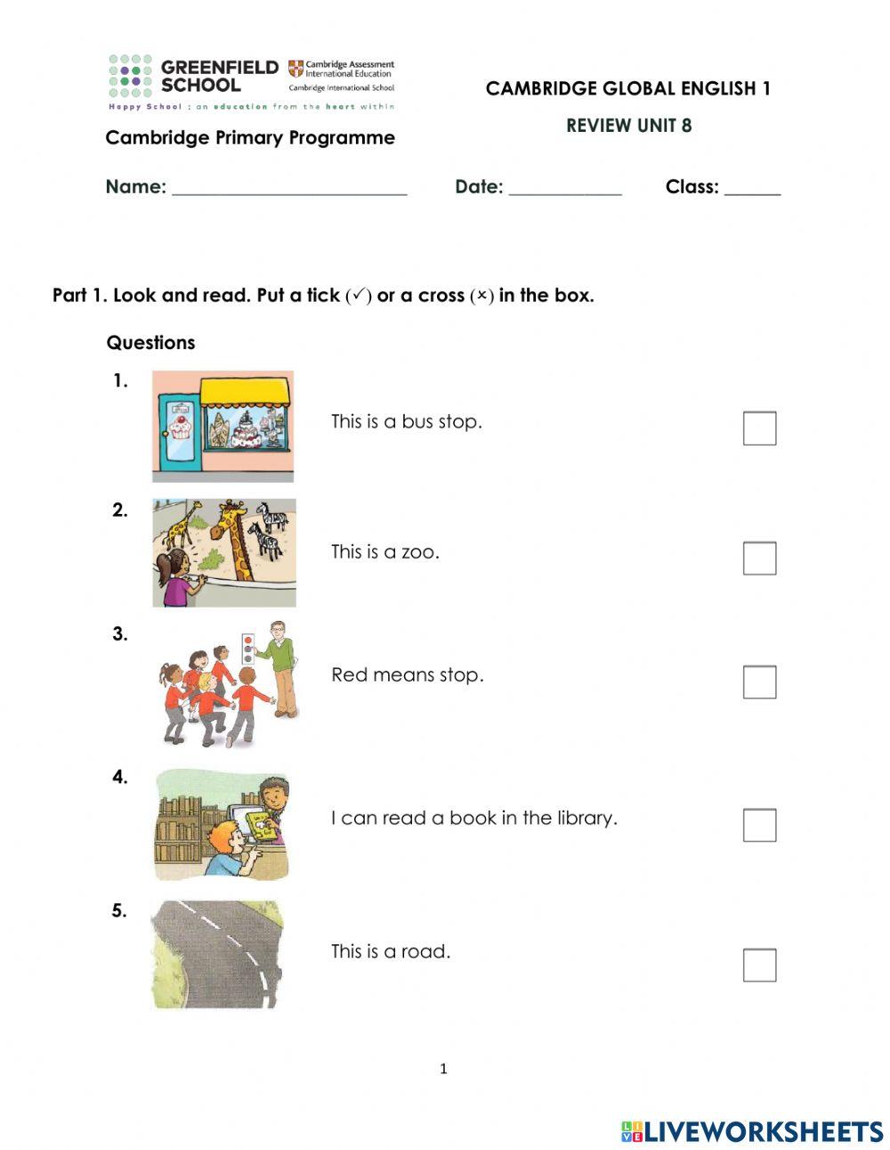 CGE1-Unit 8-Revision