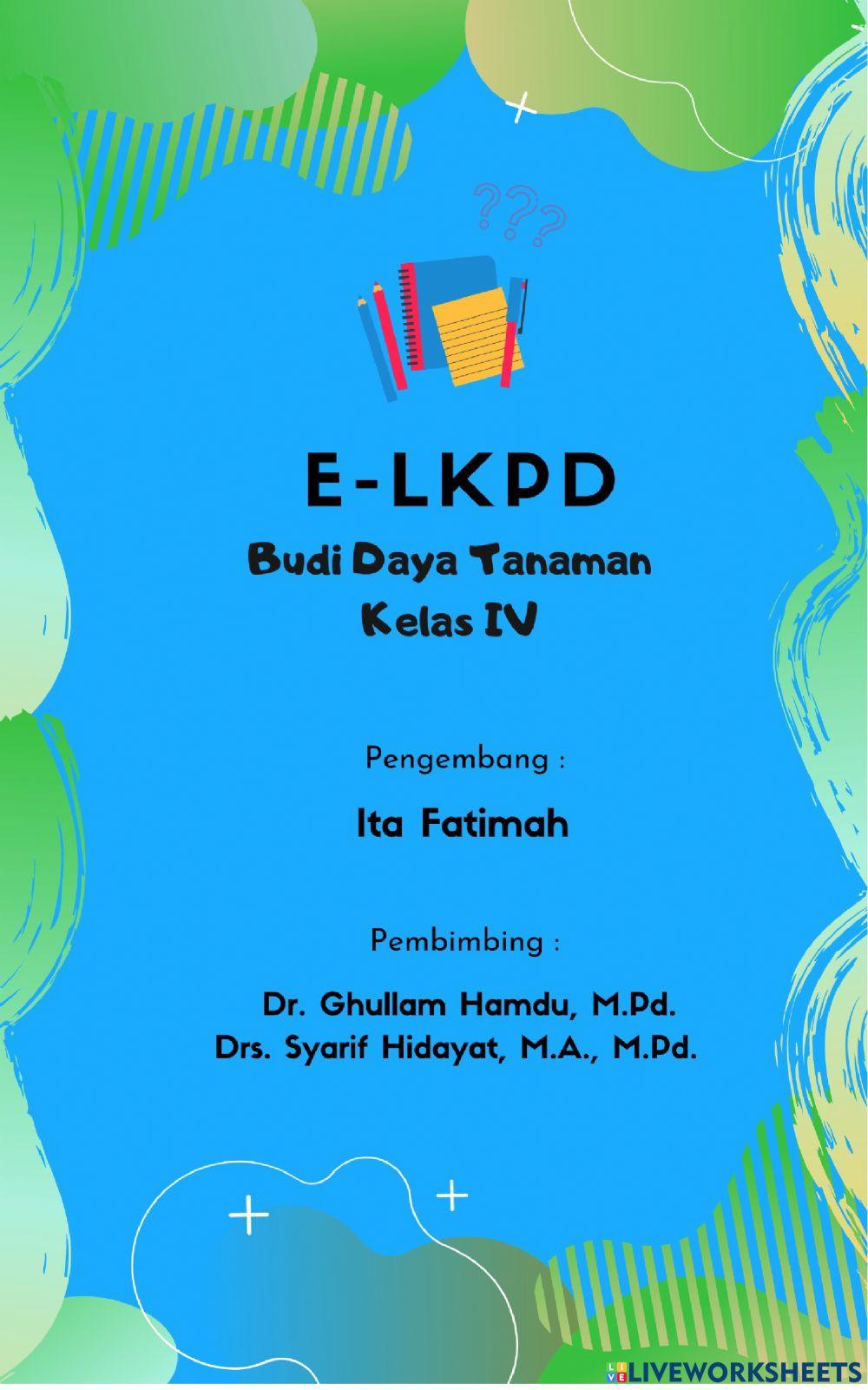 E-LKPD Budi Daya Tanaman Kelas IV Pembelajaran 1