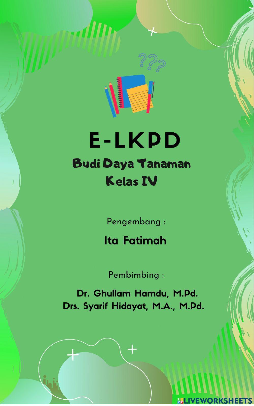 E-LKPD Budi Daya Tanaman Kelas IV Pembelajaran 2