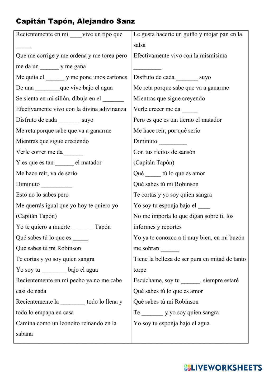 Capitán Tapón. Alejandro Sanz