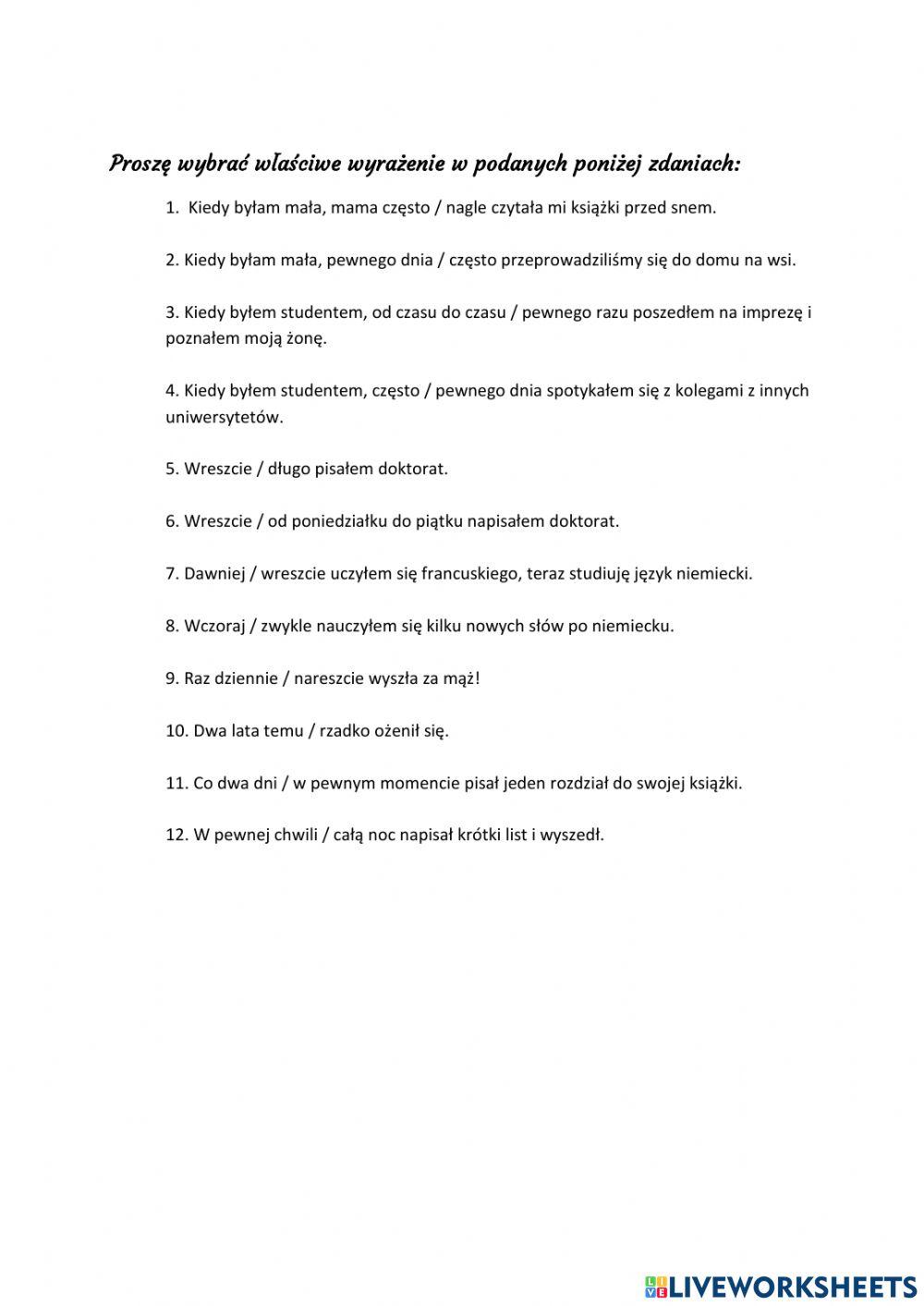 Aspekty i wyrażenia czasowe