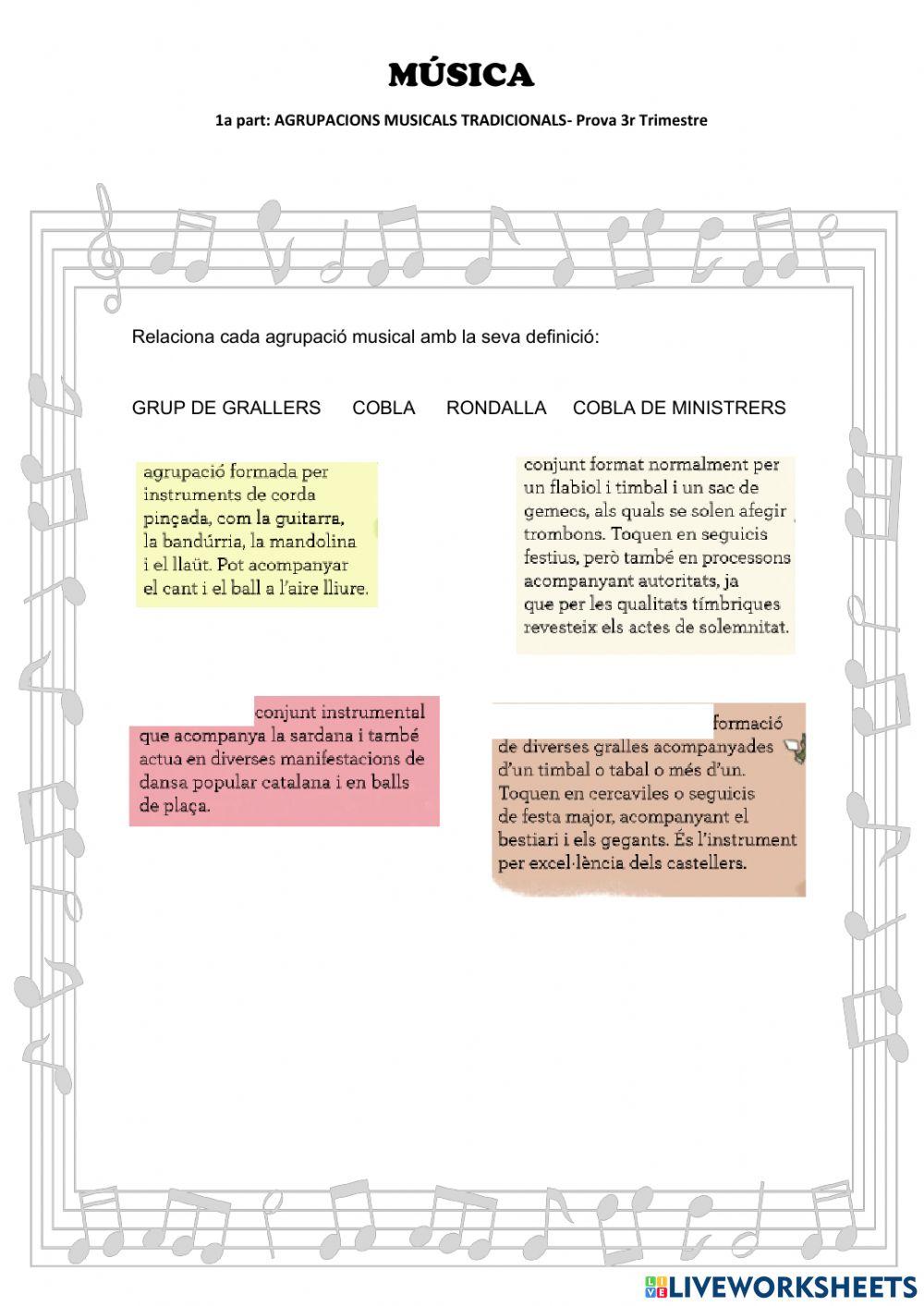 Agrupacions musicals tradicionals Agrupacions musicals tradicionals