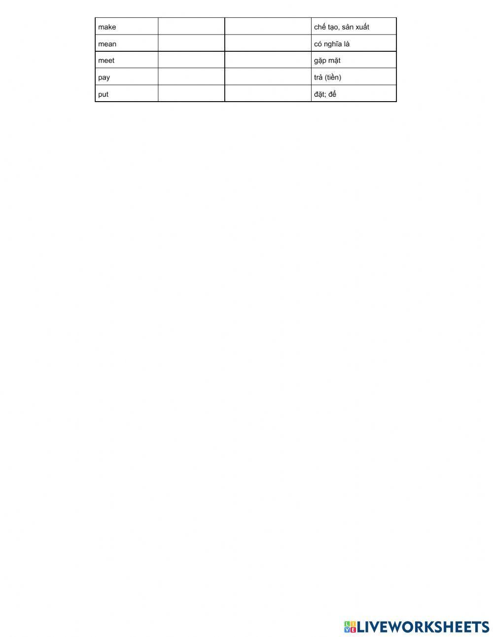 Irregular Verbs day 3