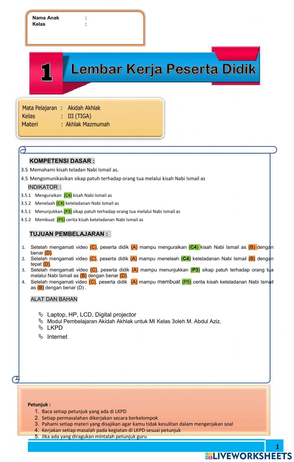 Keteladanan Nabi Ismail as