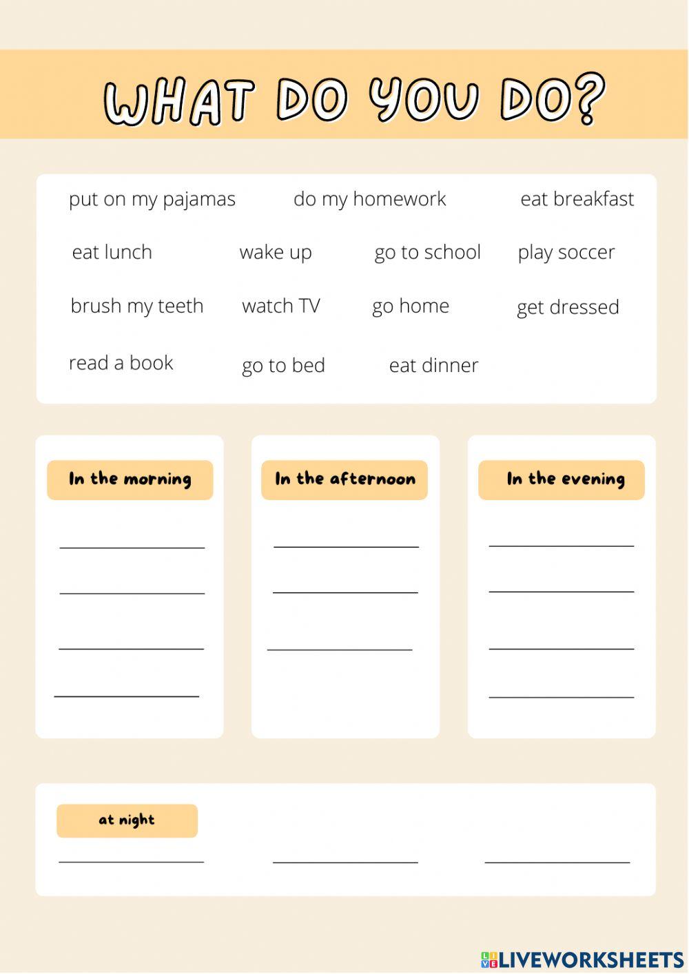 What do you do in the morning?