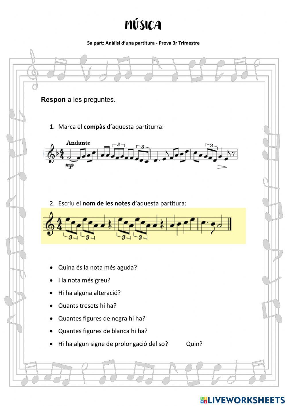 Anàlisi de partitura Anàlisi de partitura