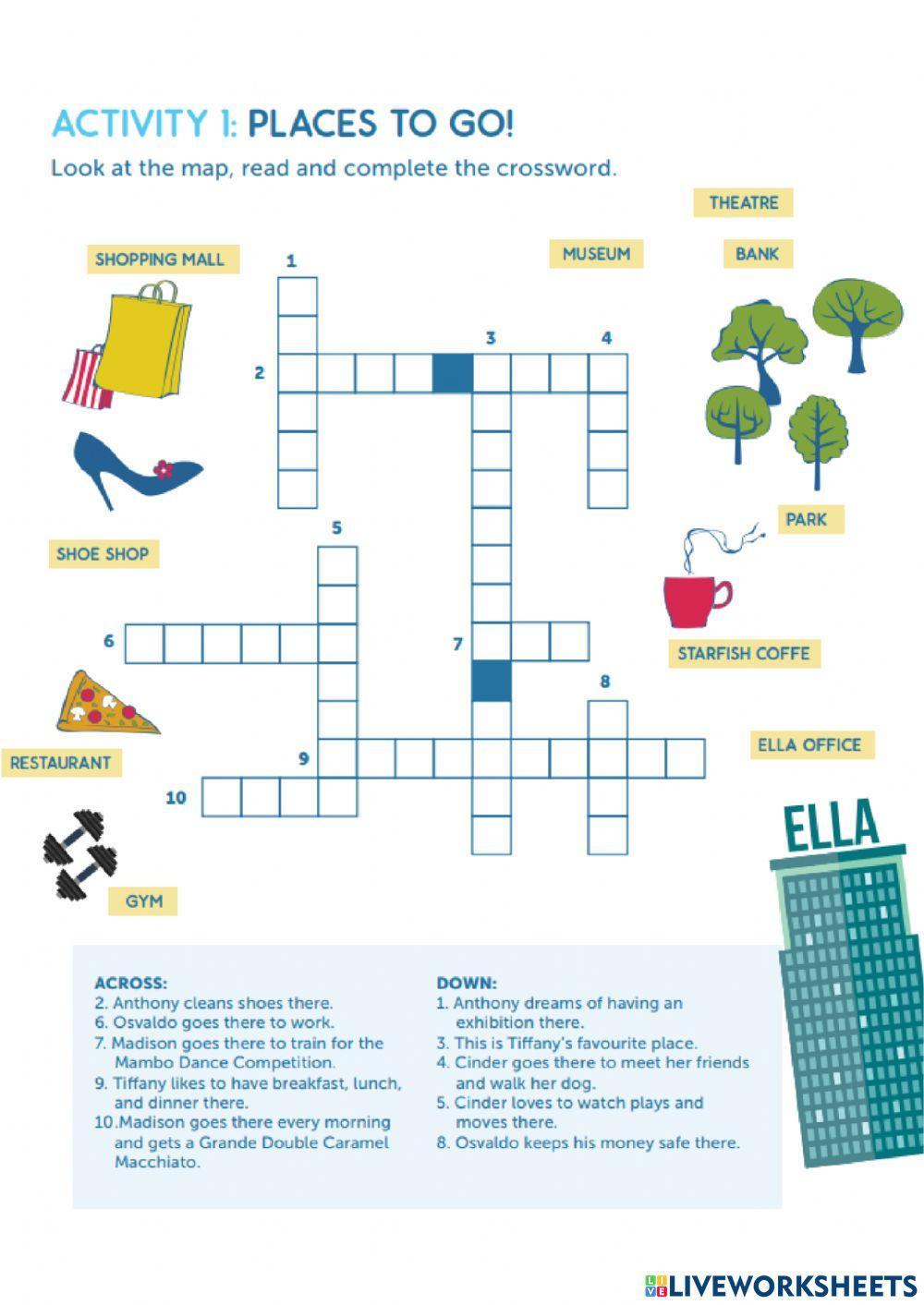 Cinder Ella Crossword worksheet Live Worksheets