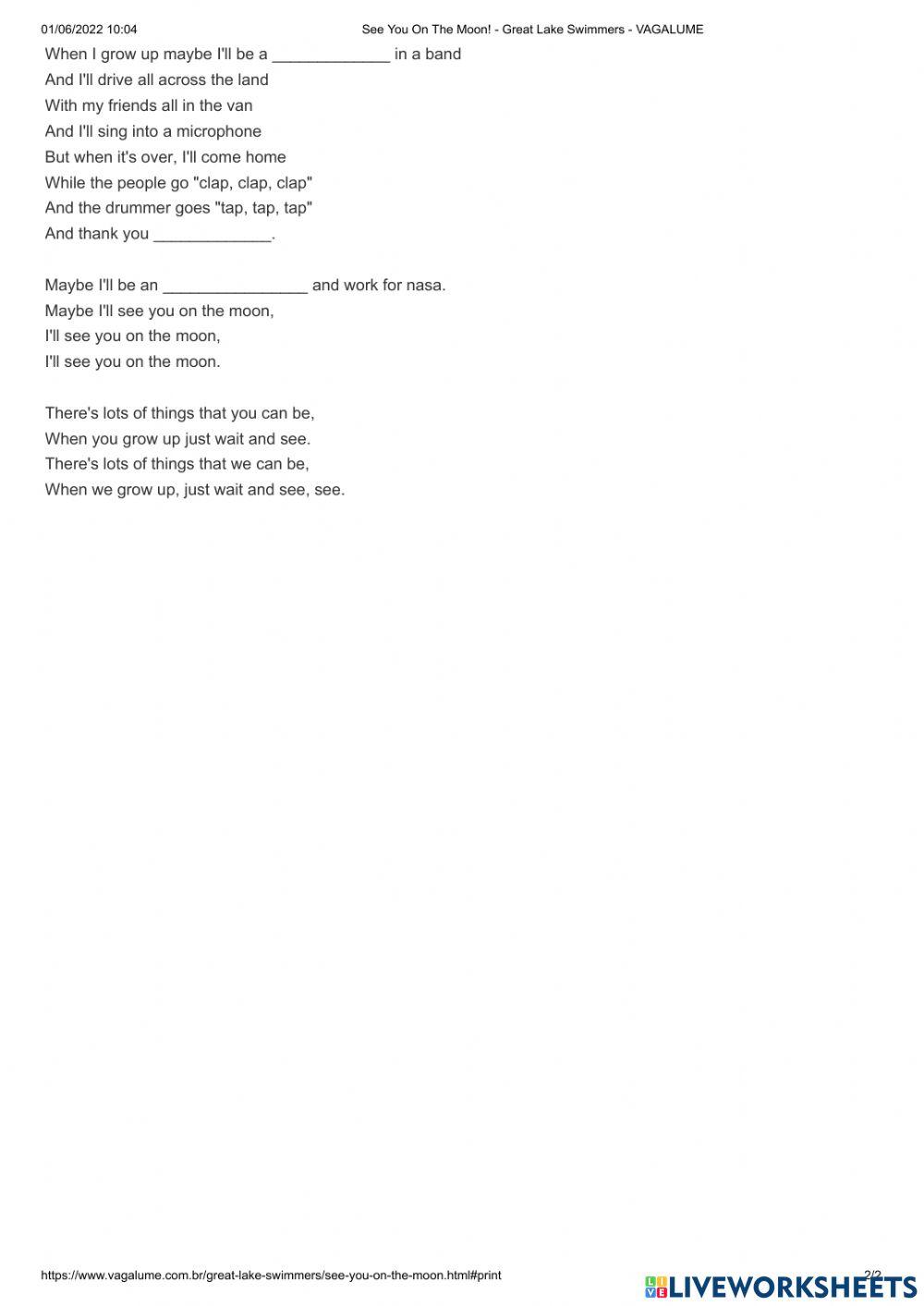 Song - see you in the moon