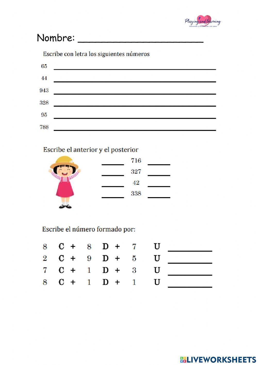 Escribo los números