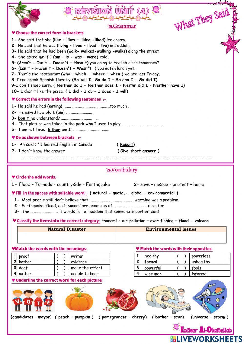 MG1.3 Unit 4 Revision MG1.3 Unit 4 Revision