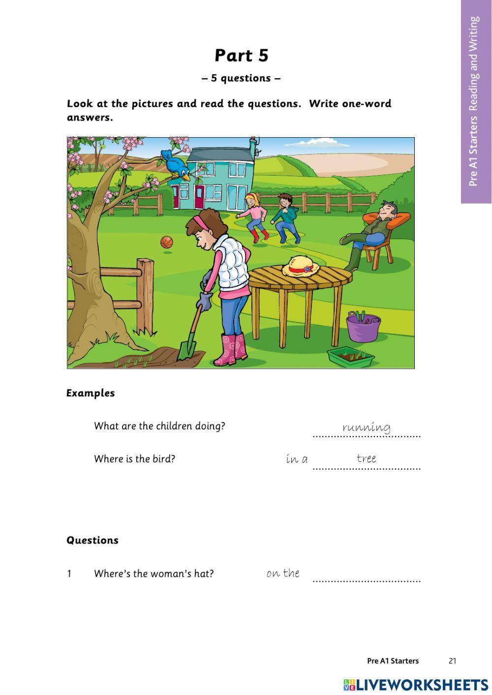 YLE STARTERS READING AND WRITING