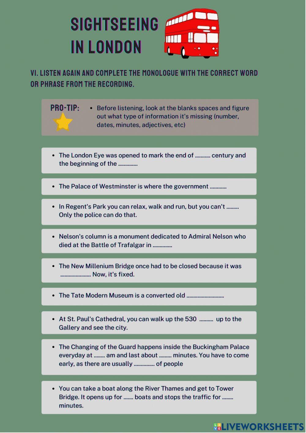 Describing towns or cities