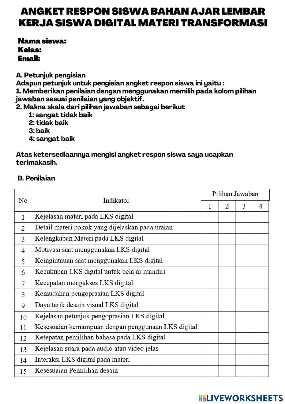 LKS angket respon siswa