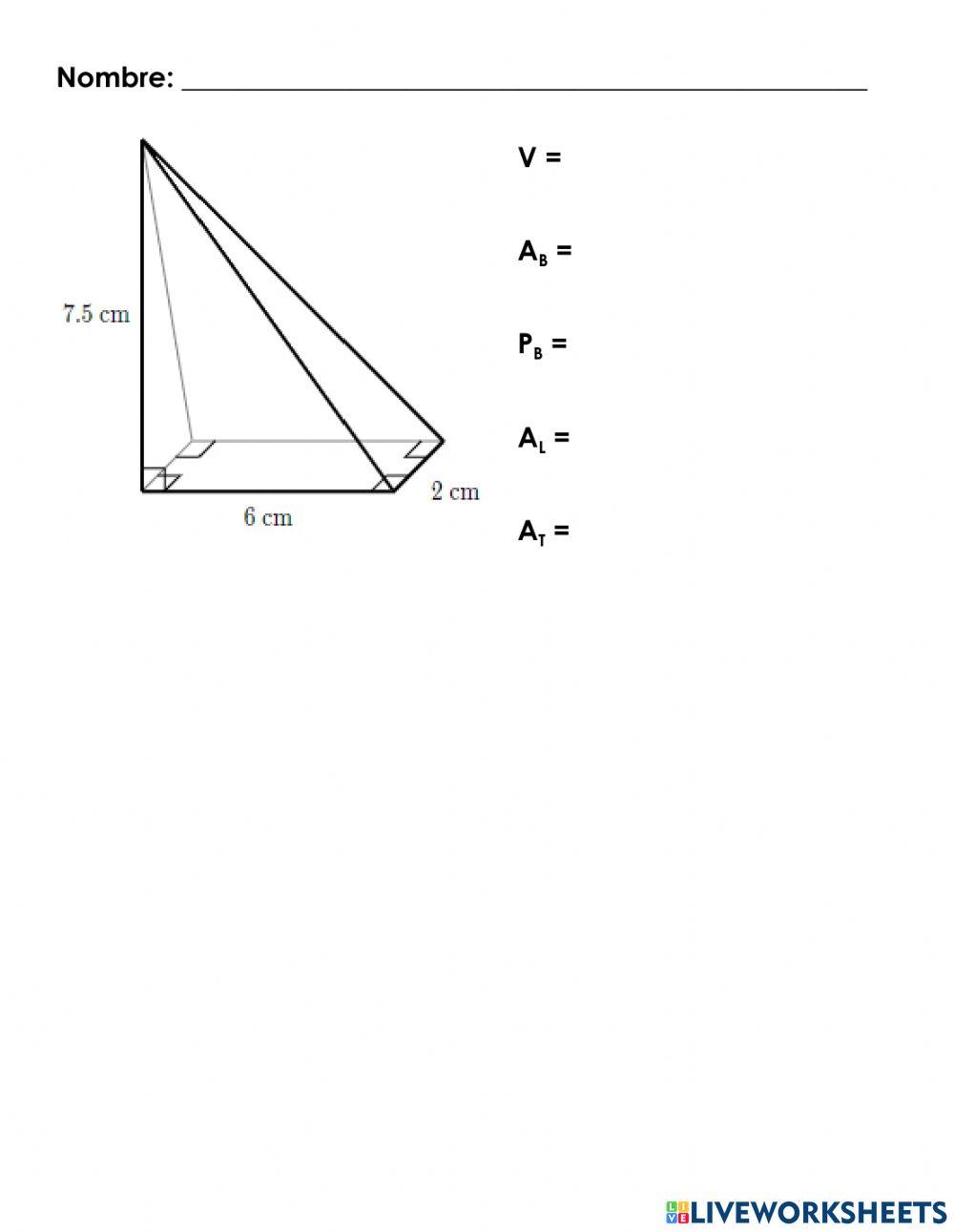 Ejercicios área y volumen de pirámides